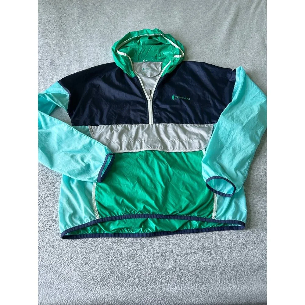 Cotopaxi Windbreaker Mens Small Teca Hooded Half Zip Lightweight Colorblock Hike - Picture 1 of 10